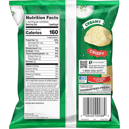 Lay's Potato Chips, Sour Cream & Onion, 1 Ounce (Pack of 104)