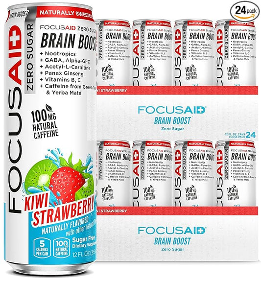 FOCUSAID ZERO SUGAR Nootropics Blend, Alpha-GPC, GABA, 100mg Natural Caffeine from Green Tea, Yerba