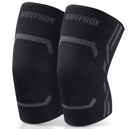 Bodyprox Knee Compression Sleeve for Men and Women (2 Pack), Knee Support Brace for Running and