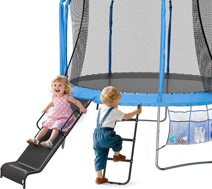 Universal Trampoline Slide 60" * 20" Slide with 2 Iron Plasticized Handles Buffer Bottom Wear-Resistant Fabric Safety Ladder for Kids and Toddle
