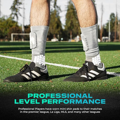 Mini Shin Guards Soccer – Built in Shin Pad Sleeves for Mens, Women, Teens - Small Shin Guards - Lightweight, Breathable Shin Defender Leg Protection