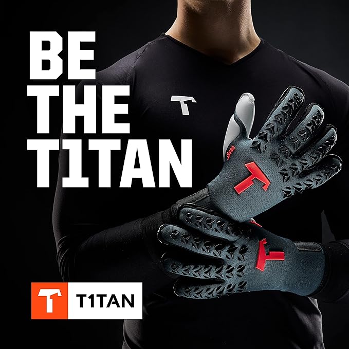 T1TAN Dark/Red Beast + LC - Goalkeeper Gloves - Without Finger Protection - Soccer Goalkeeper Gloves - Different Sizes & Colors