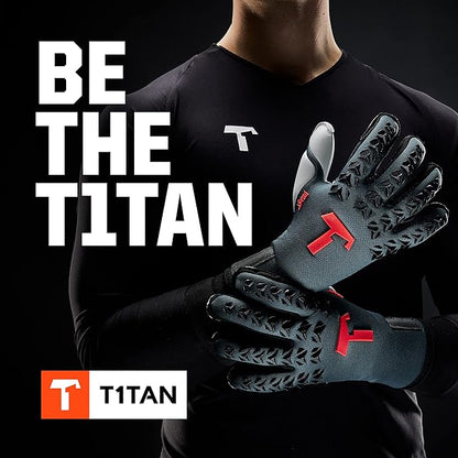 T1TAN Dark/Red Beast + LC - Goalkeeper Gloves - Without Finger Protection - Soccer Goalkeeper Gloves - Different Sizes & Colors