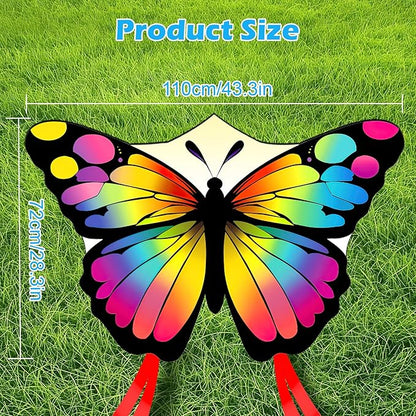 Colorful Butterfly Kites for Kids and Adults, Big Kids Kites Easy to Fly, Beach Kite for Adults,Perfect Family Kite for Parks and Outdoor Activities,50M String Handle Included,1 Pack