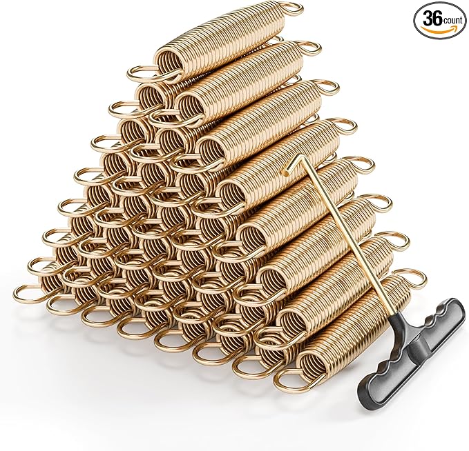 Trampoline Springs Heavy Duty with Swivel & Straight Hooks, Stainless Steel Trampoline Accessories Ideal Spring Replacement, Includes T-Hook Tool