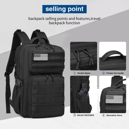 Wotony Military Tactical Backpack for Men Waterproof Daypack 3 Day Assault Pack Molle Bag with