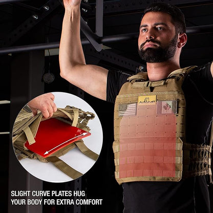 Weight Vest Plates for Tactical Weighted Vests ??WODs, Workout, Strength and Endurance Training, Running ??3D Curved Ergonomic Design ??Available 7LB/11LB/17LB/27LB