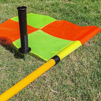 Soccer Corner Flags Set of 4 for Soccer Field, Adjustable Spring Loaded Soccer Flags Agility Training Poles Soccer Sticks, Speed and Agility Training Equipment with Storage Bag-5FT