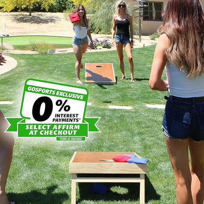 GoSports 4 ft x 2 ft Commercial Grade Cornhole Boards Set - Natural Wood Cornhole Boards, Choose From Different Bean Bag Color Combinations