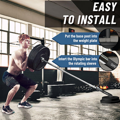 MIUONO Landmine Attachment for Barbell, T Bar Row Attachment Fit for 2" Olympic Bar, Full 360°