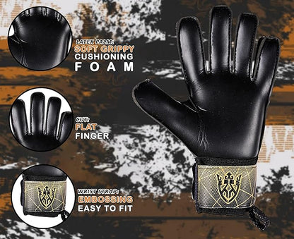 Soccer Goalie Goalkeeper Gloves for Kids Boys Youth & Adult,Latex Strong Grip Palms with Removable Finger Spines Protection Children Football Gloves for Training/Match(Sizes 5-10,6 Styles)