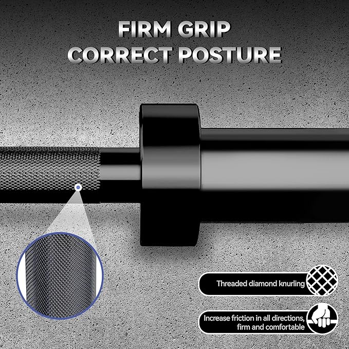 Barbell Bar for Weightlifting - 7FT Heavy Duty (1500LB/700LB), 4FT Short (500LB), 47" EZ Curl Bar - Fits 2" Standard Plates - Home Gym Strength Training