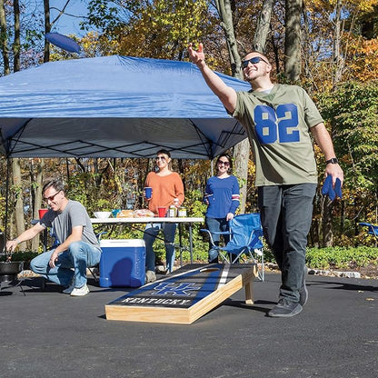 Wild Sports NCAA College 2' x 4' Wood Direct Print Tournament Cornhole Set, 8 Bean Bags, Vintage Triange Design - Tailgate, Outdoor, Backyard