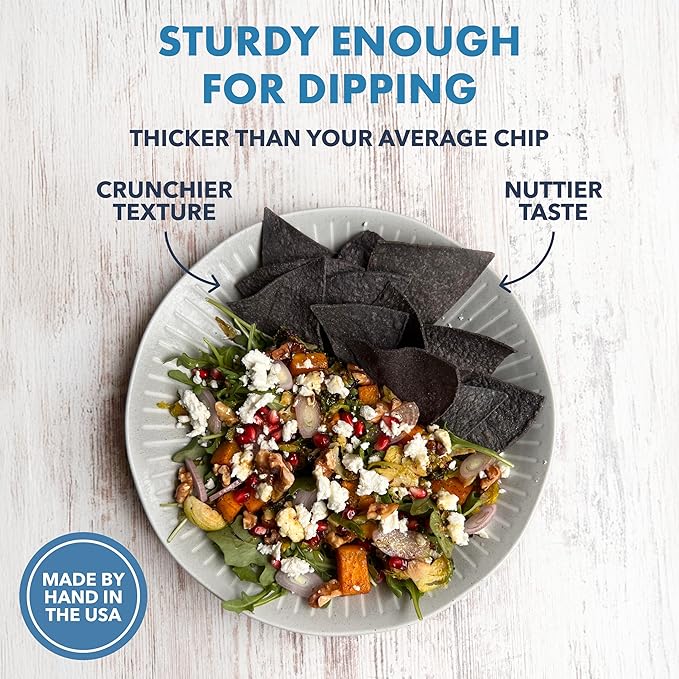 MASA Chips Blue Corn Tortilla Chips - Naturally Grown Blue Corn with Grass Fed Tallow and Sea Salt Tortilla Chips - No Seed-Oil Snacks - 6 Pack, 5 Ounce Each