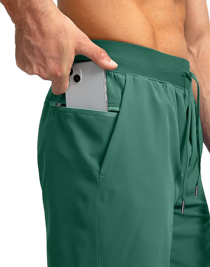 Men's Running Shorts with Zipper Pockets 9 Inch/ 7 Inch / 5 Inch Lightweight Quick Dry Gym Workout Athletic Shorts for Men(7 inch)