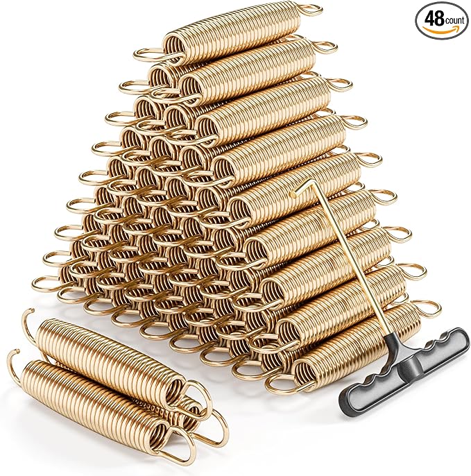Trampoline Springs Heavy Duty with Swivel & Straight Hooks, Stainless Steel Trampoline Accessories Ideal Spring Replacement, Includes T-Hook Tool