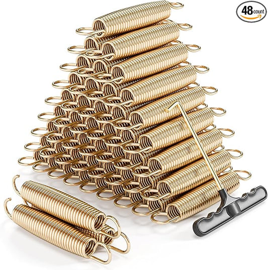 Trampoline Springs Heavy Duty with Swivel & Straight Hooks, Stainless Steel Trampoline Accessories Ideal Spring Replacement, Includes T-Hook Tool