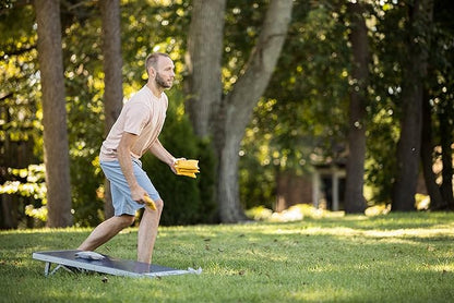 TRIUMPH SPORTS USA All-Weather Aluminum 2x3 Cornhole Set - Includes 2 Boards, 8 Cornhole Bags, and Travel Case,Blue