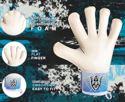 Soccer Goalie Goalkeeper Gloves for Kids Boys Youth & Adult,Latex Strong Grip Palms with Removable Finger Spines Protection Children Football Gloves for Training/Match(Sizes 5-10,6 Styles)