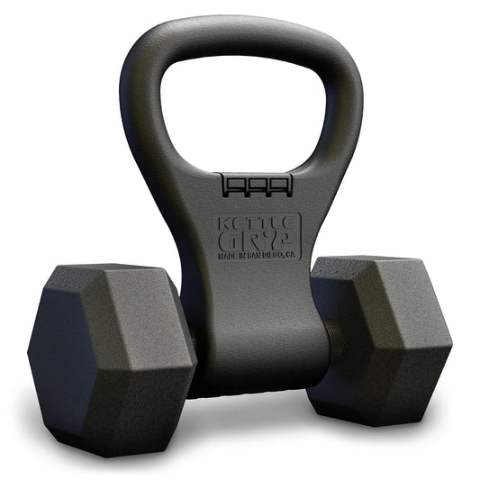 KETTLE GRYP Dumbbell to Kettlebell Grip Converter Handle Made in USA, Black