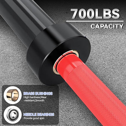 Barbell Bar for Weightlifting - 7FT Heavy Duty (1500LB/700LB), 4FT Short (500LB), 47" EZ Curl Bar - Fits 2" Standard Plates - Home Gym Strength Training