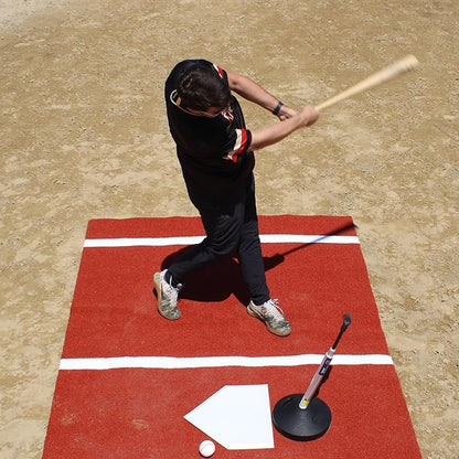 On Deck Sports 12' x 6' Baseball and Softball Batting Mat with Throwdown Home Plate