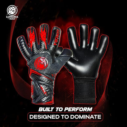 Goalkeeper Gloves-Professional Negative Cut Goalie Gloves with Contact Max Grip, 4mm Foam Padding & Airprene Backhand| No Finger Save, All-Weather Performance. Sizes (7-10)