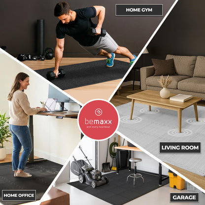 bemaxx Gym Mats Set - EVA Interlocking Foam Floor Tiles (12.6"x12.6"x0.4") Protective Gym Flooring