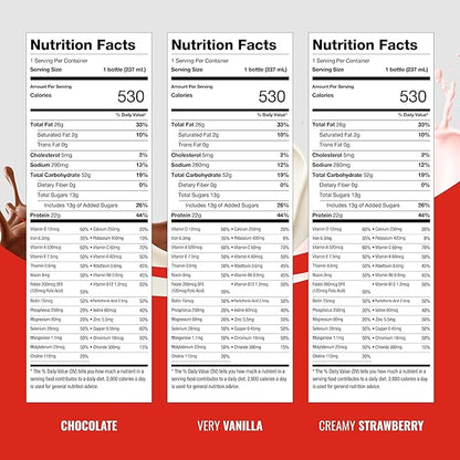 BOOST Very High Calorie Nutritional Drink ??Helps Weight Gain & Maintenance -530 Calories -26 Vitamins & Minerals - 22 g Protein - Variety Pack - Vanilla, Chocolate & Strawberry - 8 fl oz (Pack of 24)