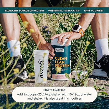 Nuzest - Pea Protein Powder - Clean Lean Protein, Premium Vegan Plant Based Protein Powder, Dairy Free, Gluten Free, GMO Free, Naturally Sweetened, Wild Strawberry, 40 Servings, 2.2 lb