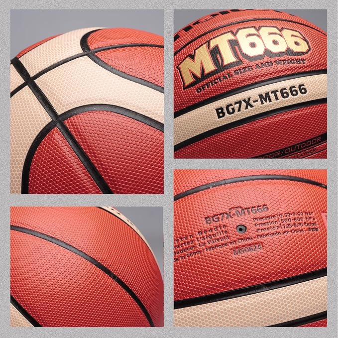 Training Soft Touch Rubber and Faux Leather Fighting Basketball, High Bounce Indoor Outdoor Basketball Gift