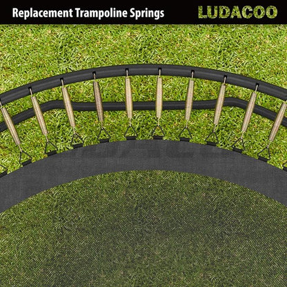 3.5"-8.5" Trampoline Springs, Heavy Duty Stainless Steel Trampoline Accessories with Swivel & Straight Hooks, Universal Trampoline Replacement Parts Includes T-Hook Tool, 12-48 Pack