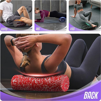 Yes4All High-Density EPP Round Back Roller Foam, Exercise Foam Roller for Yoga, Pilates & Stretching - 12, 18, 24, 36 inch