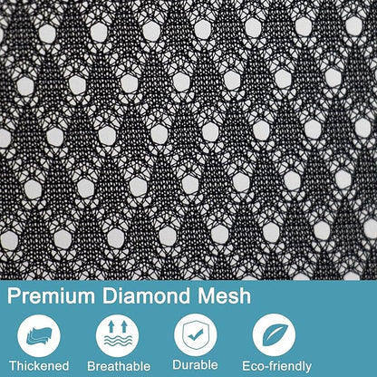 Polecasa Diamond Mesh Laundry Bags, 24 x 36 inches Heavy Duty Mesh Laundry Bag with ID Tag and Drawstring Closure, Large Laundry Hamper Liner, Washable Laundry Bags for Travel, Sports, Dorms (Black)