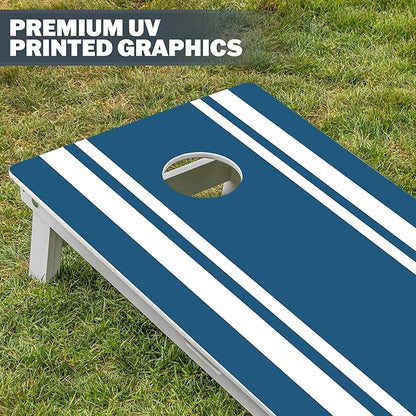 GoSports 4 x 2 ft Resort Collection All Weather Cornhole Boards - Choose Rustic, Beach, White DIY, Blue Stripe, Palms - Regulation Size Set