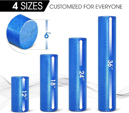 Yes4All High-Density EPP Round Back Roller Foam, Exercise Foam Roller for Yoga, Pilates & Stretching - 12, 18, 24, 36 inch
