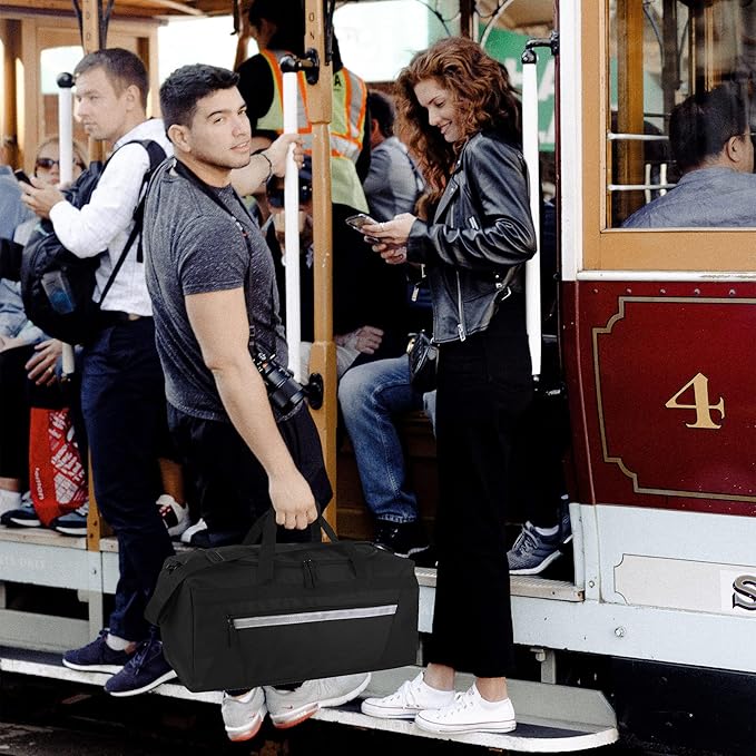 40 Liter, 22 Inch Reflective Duffle Bag with Shoulder Strap for Men, Women, Travel