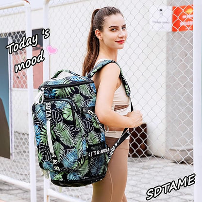 Gym Duffle Bag Backpack with Shoe Compartment,4 ways Travel Backpack for Women and Men,Multi-Functional Weekender bag with Waterproof Layer&Laptop Compartment for Fitness, Travel,Camping
