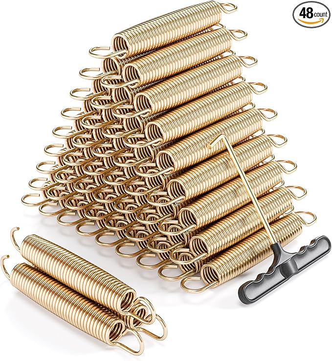 Trampoline Springs Heavy Duty with Swivel & Straight Hooks, Stainless Steel Trampoline Accessories Ideal Spring Replacement, Includes T-Hook Tool