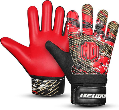 Soccer Goalkeeper Gloves, Double Wrist Protection, Anti-Slip Palm, Youth Kids Size, Black/Yellow/Blue