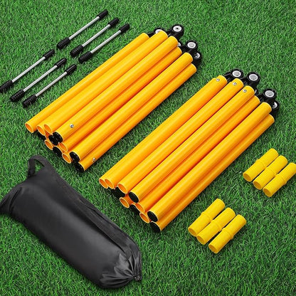 TOBWOLF 6PCS 6FT Adjustable Soccer Agility Training Poles, Detachable Sports Training Speed Sticks, Slalom Training Agility Pole Set, Outdoor Speed & Agility Turf Training Poles for Soccer Drills