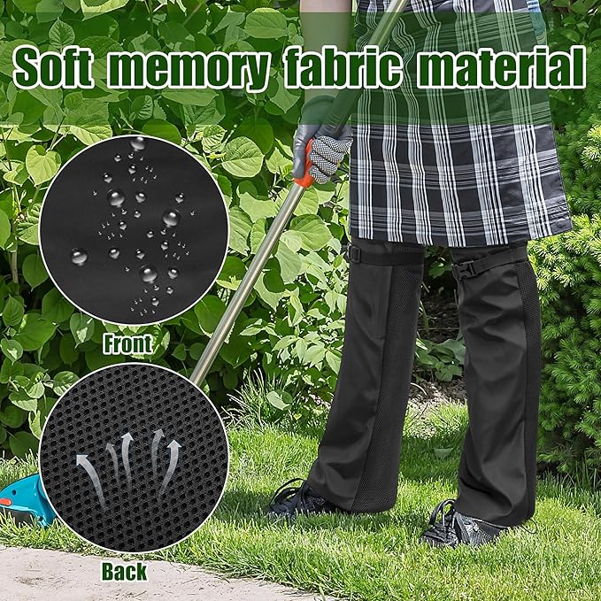 Tlswshsy 2Pcs Lawn Care Leg Gaiters, Breathable Leg Guard for Trimming, Adjustable Garden Trimming Leg Chaps for Men and Women Landscaping Farm Working Outdoor Hunting Hiking