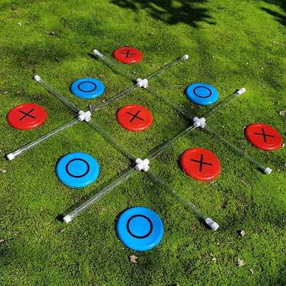 Outdoor Games Giant Tic Tac Toe Games, Yard Lawn Toss Games with Light, Glow in Dark Backyard Games for Family Adults and Kids (3ft x 3ft)