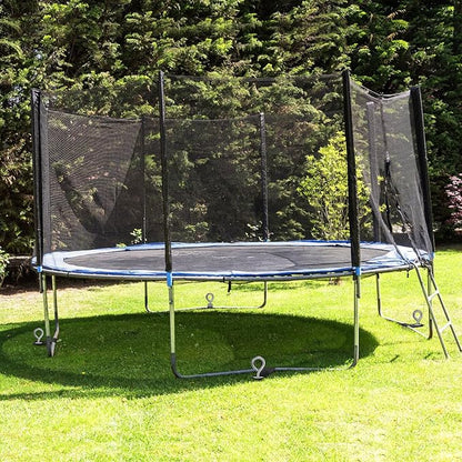 Trampoline Anchors Set of 4 - Heavy Duty Trampoline Stakes - Ground Anchors Resistant High Wind - Ground Stakes Heavy Duty with Straps(Silver-4x15)