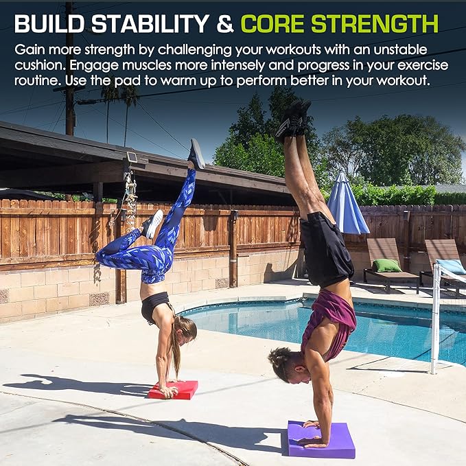 ProsourceFit Exercise Balance Pad ??Non-Slip Cushioned Foam Mat & Knee Pad for Fitness and Stability Training, Yoga, Physical Therapy