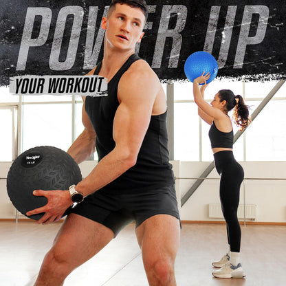 Yes4All Slam Balls, 10-40lb Medicine Ball Weight, Durable PVC Sand Filled Workout Dynamic Medicine
