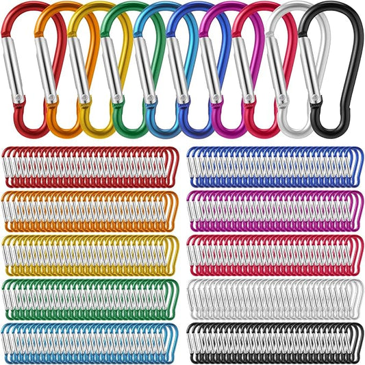 300 Pcs 2" Carabiner Bulk Spring Snap Hooks Bulk Aluminum Alloy Clip Keychain for Hanging Camping Hiking Traveling Fishing Outdoor Activities