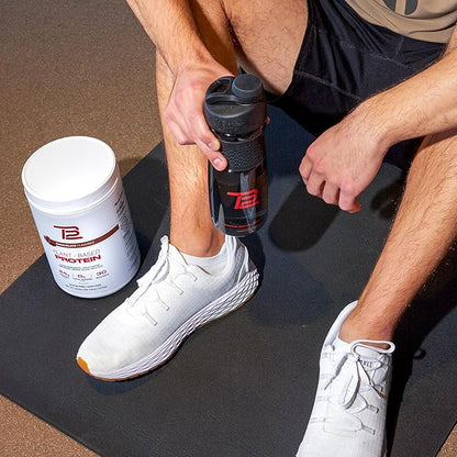 TB12 Plant Based Protein Powder by Tom Brady, 24g of Vegan Pea Protein, Low Sugar, Low Carb, Non-GMO, Meal Replacement, Keto Friendly, Paleo, Sugar Free, Chocolate Flavor (30 Servings/2.25lbs)