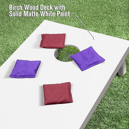 GoSports 4 ft x 2 ft Regulation Size Wooden Cornhole Boards Set - Includes Carrying Case and Over 100 Optional Bean Bag Colors