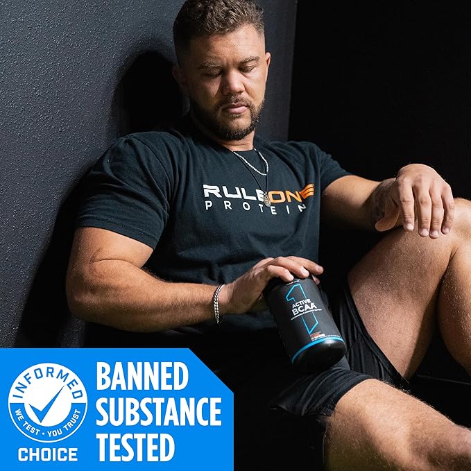 Rule 1 Active BCAA - Performance, Hydration, and Recovery Support with 5g BCAAs + Electrolytes, L-Glutamine, and Citrulline (30 Servings, Peach Mango)